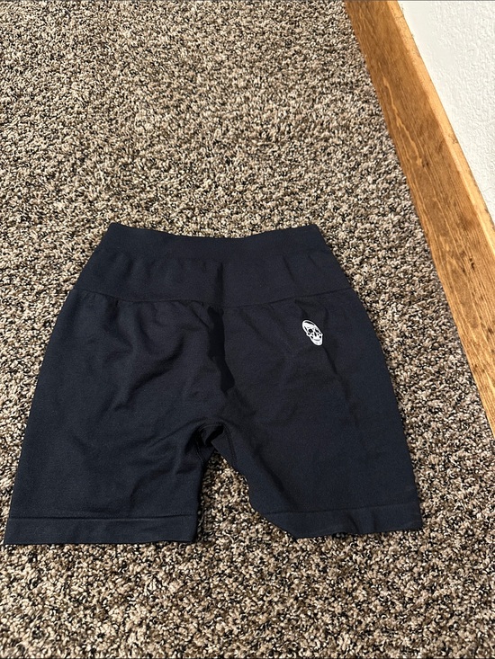 Gymreapers Pants - Women's Black Athletic Bike Shorts with Small Logo